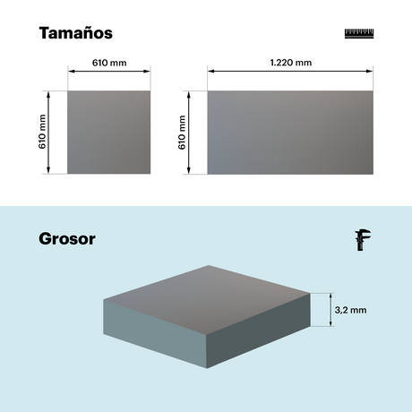 Méthacrylate inversé métallisé 3,2 mm