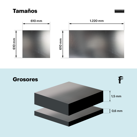Feuille plastique laser bicouche métallisée 0,6 mm et 1,5 mm